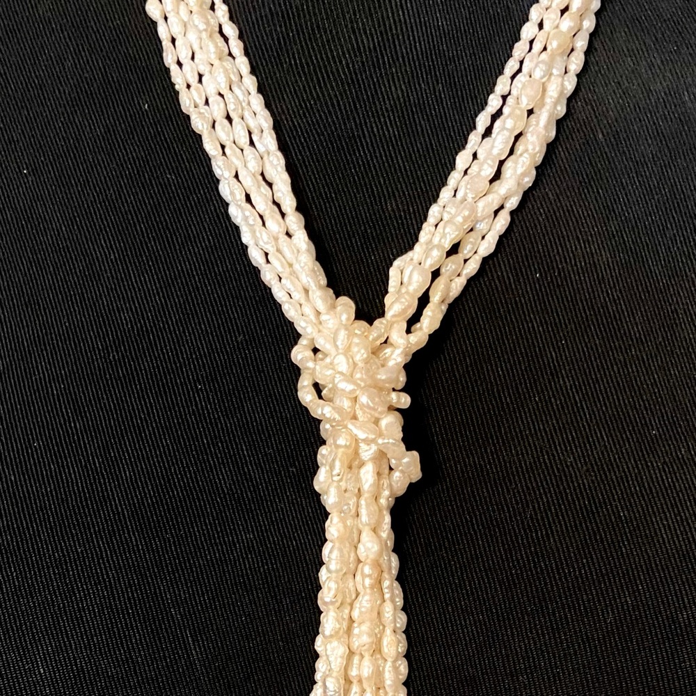Ivory White Rice Pearls! 6 Long Strands, Genuine 5 25”, 1 36” Perfect Condition! - Picture 6 of 11